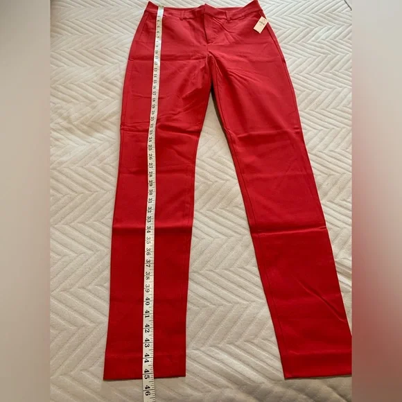 Old Navy Pixie High Rise Secret Slim Pockets Cotton‎ Blend Pants Sz 12 Tall Red - Picture 5 of 8